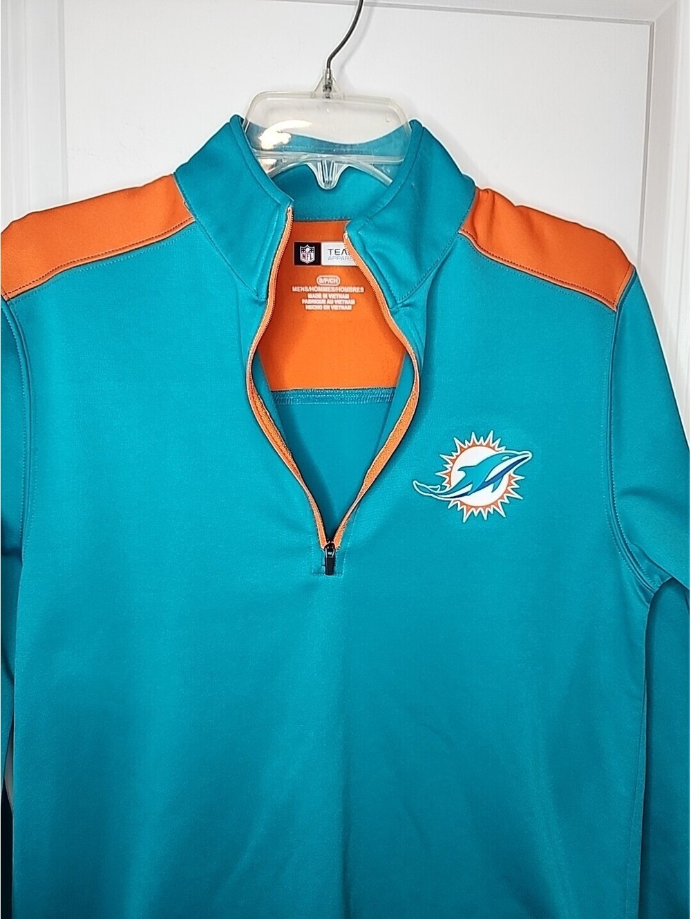 Miami Dolphins NFL Team Shirt Apparel 1/4 Zip Pullover Size Small Unisex